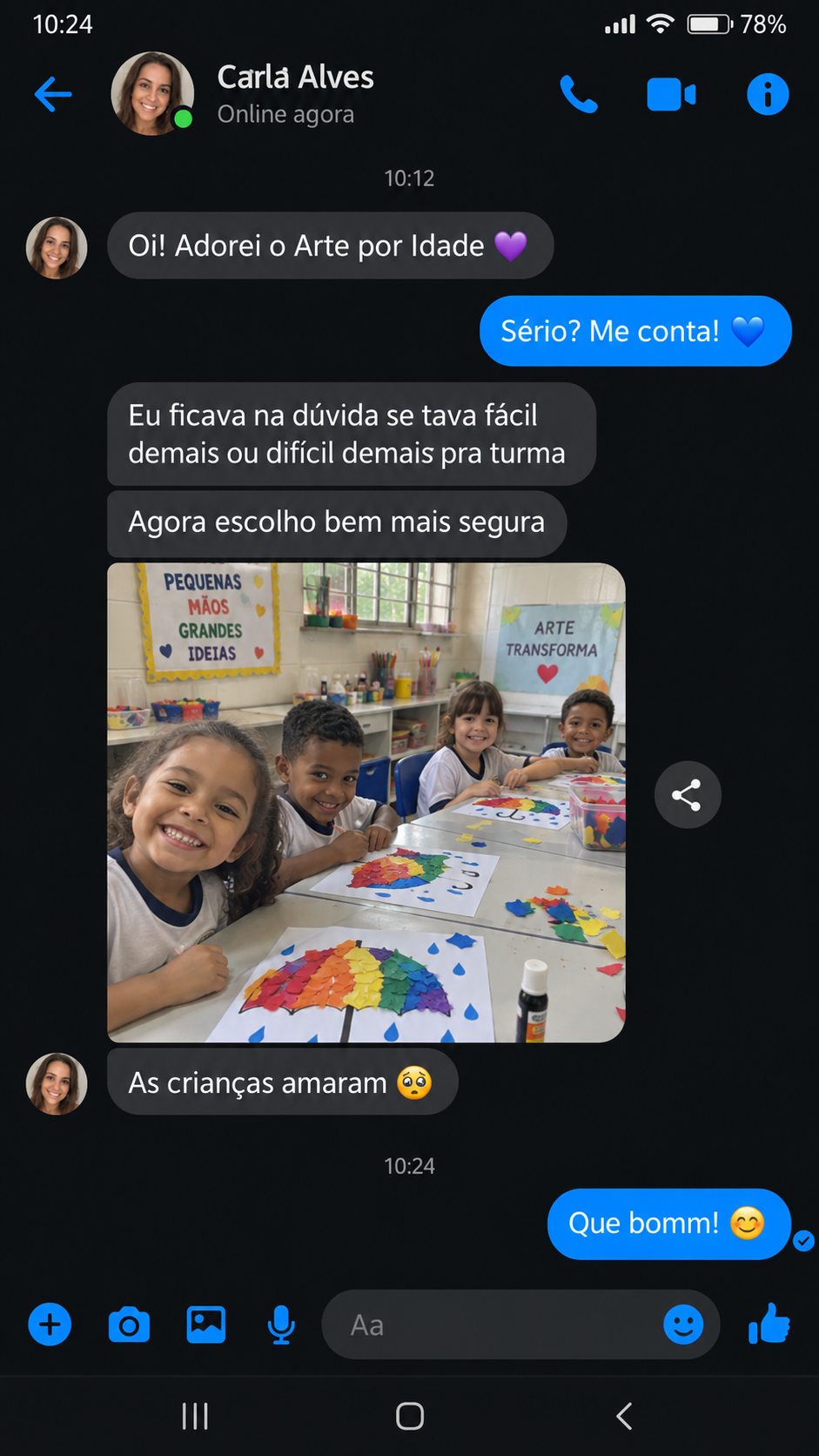 Conversa ilustrativa 4 sobre o Arte por Idade, enviada para a página.